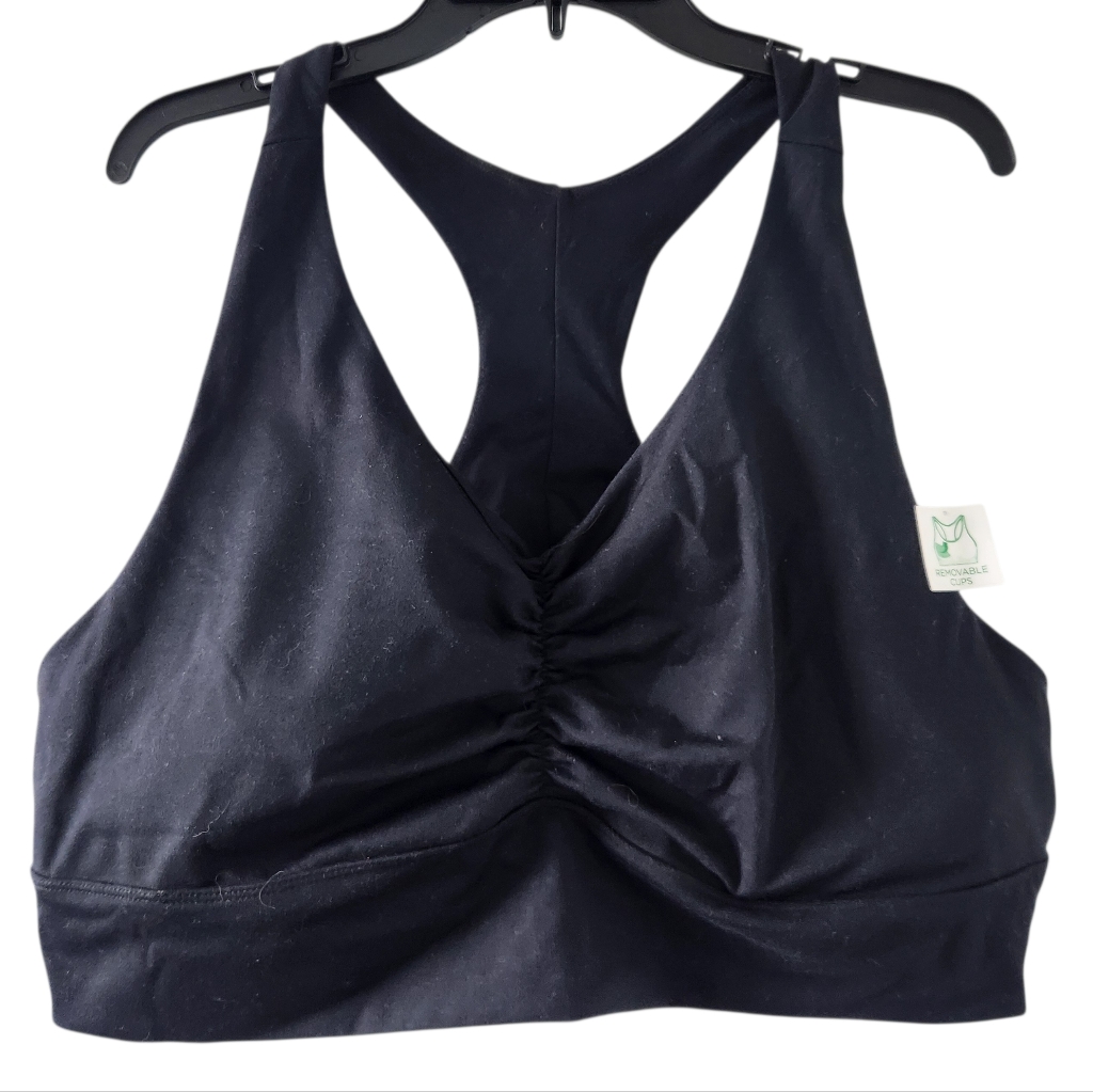 New Dip Women's Black Sports Bra 3x Wireless Racerback Athletic Activewear